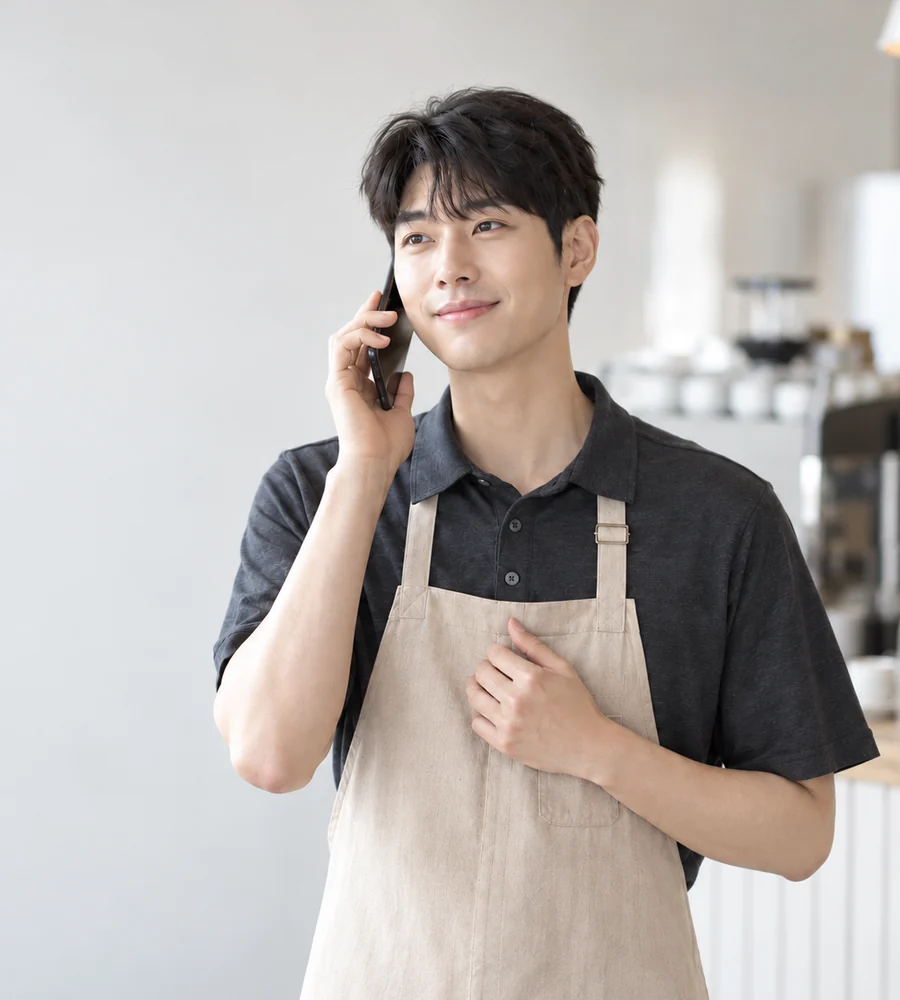 광안리 개인돈 대출 상담을 휴대전화로 안내받는 고객